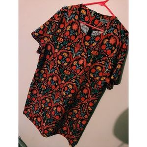 Floral Geometric Mini Shift Dress